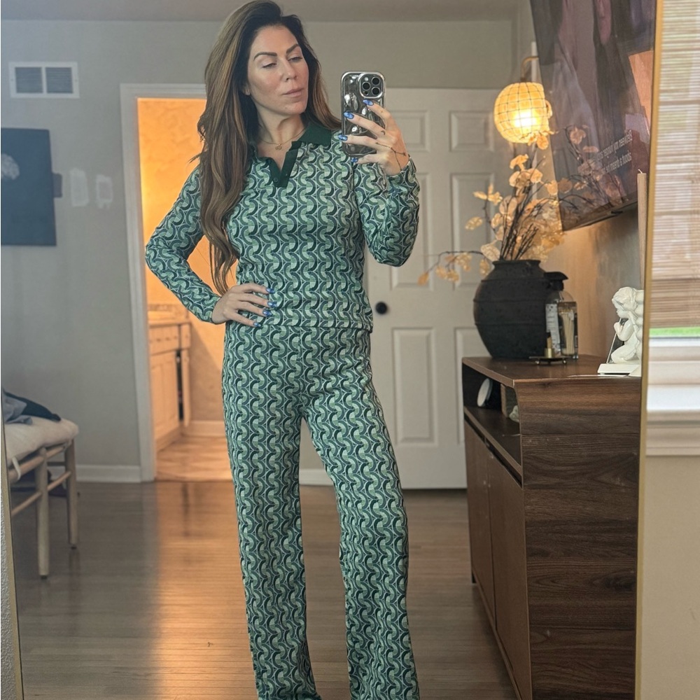Zara Green Geometric Jumpsuit
